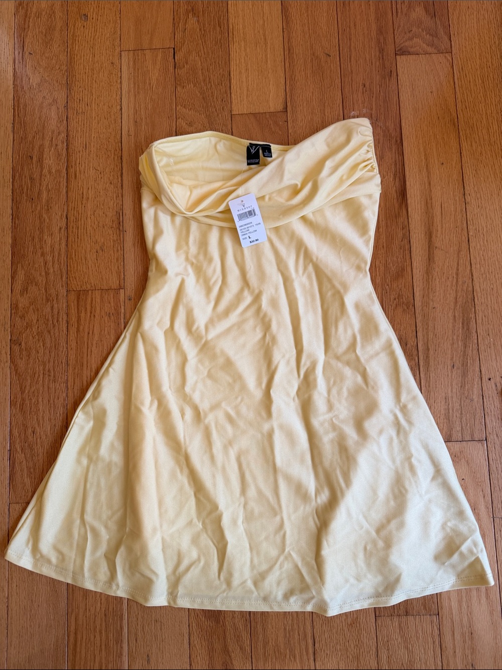 Windsor Soft Pale Yellow Strapless A-Line Dress